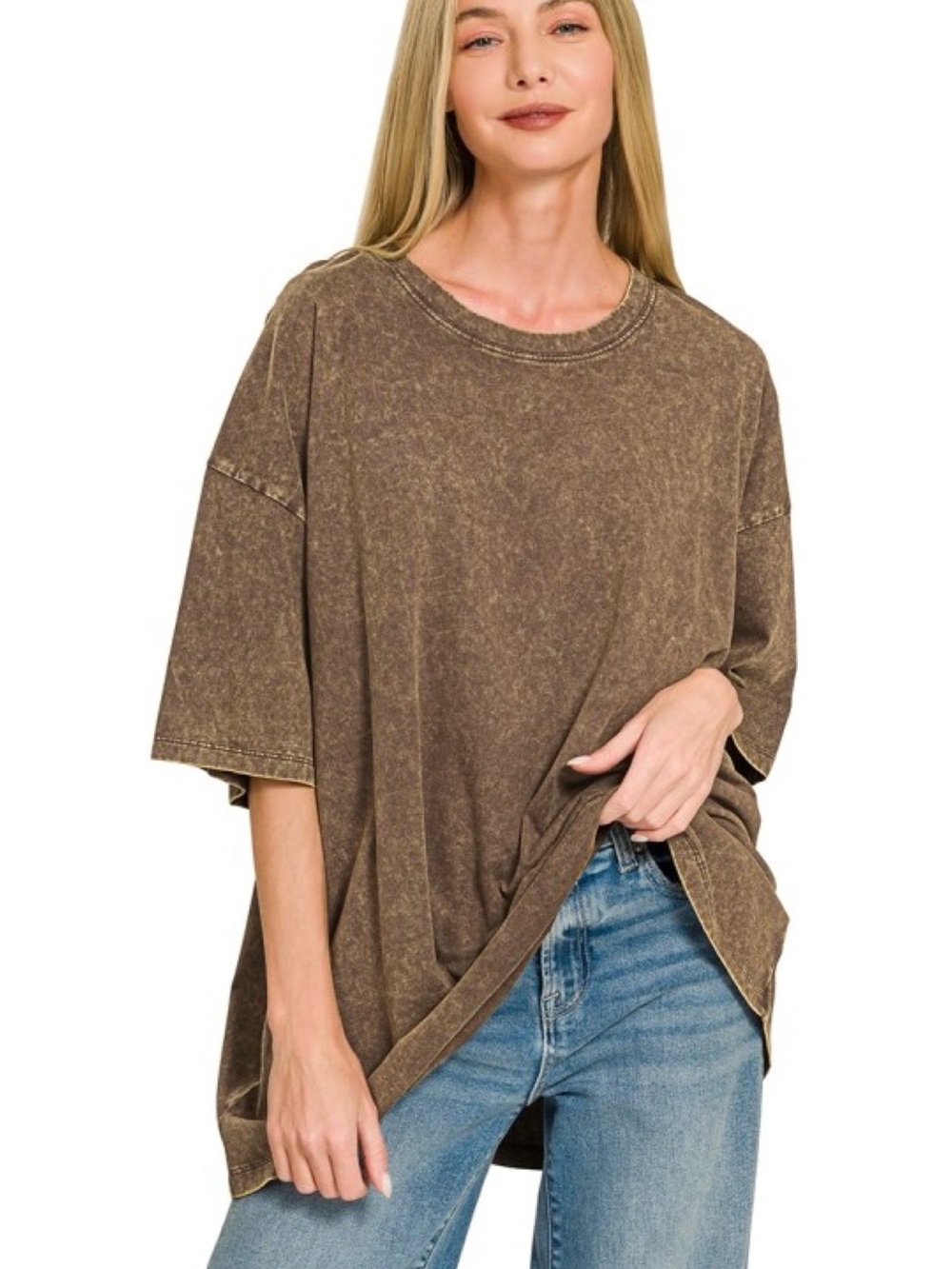 Oversized Mineral Wash Boyfriend Tee